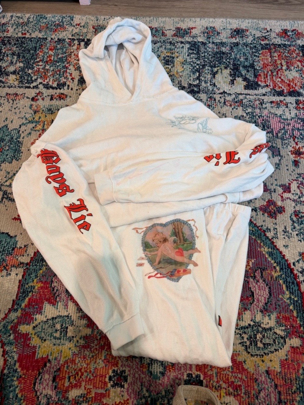 Boys Lie White Hoodie & Joggers Set